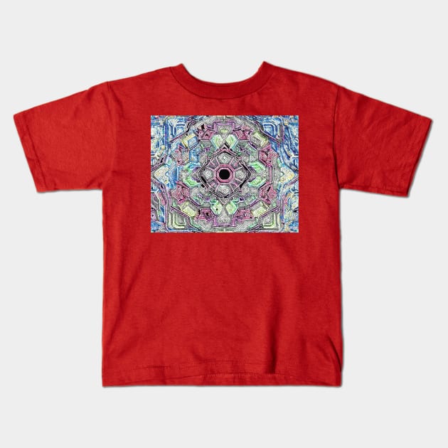 Kaleidoscopic Wonders: Mesmerizing Patterns Kids T-Shirt by TriForceDesign